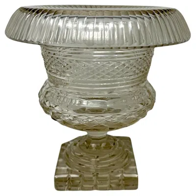 Pre-owned Waterford Crystal Antique Irish Tipperary Waterford Glass Cut Crystal Victorian Turnover Bowl 19ct In Gray