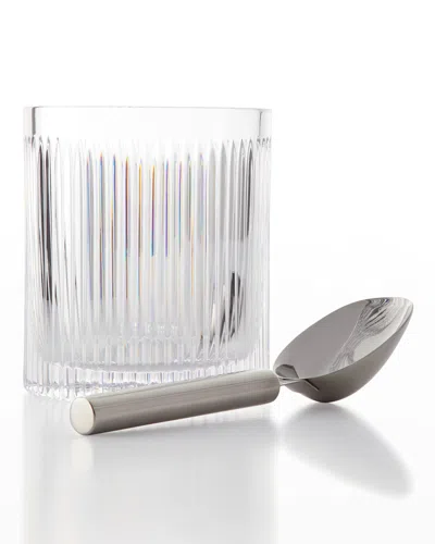 Waterford Crystal Aras Ice Bucket With Scoop In Transparent