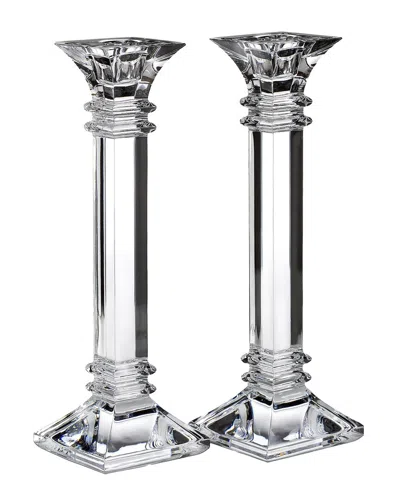 Waterford Crystal Candlestick Pair In Transparent