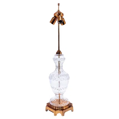 Pre-owned Waterford Crystal Empire Style. Huge Glass Table Lamp By , Ireland, 1960s In Gold