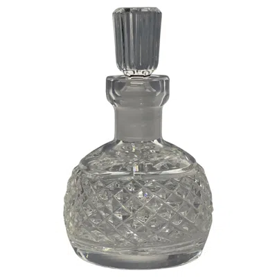 Pre-owned Waterford Crystal Faceted Carved Perfume Bottle Vintage Signed Ireland In Gray