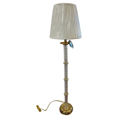 Pre-owned Waterford Crystal Floor Lamp With Brass Details In Clear