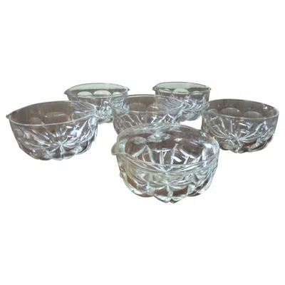 Pre-owned Waterford Crystal Georgian Regency Facet Cut Glass Wine Rinser Bowls Circa 1820 Set Of Six In Gray