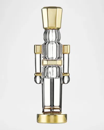 Waterford Crystal Gilded Standing Nutcracker In Transparent