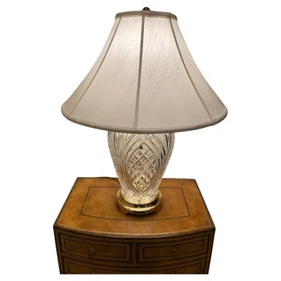 Pre-owned Waterford Crystal Glistening Large  Pineapple Lamp In Brown