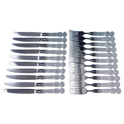Pre-owned Waterford Crystal Handle Flatware Set Service Lot 20 Pcs Dinner Forks & Knives In Silver