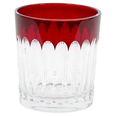Pre-owned Waterford Crystal Hungarian Red And Clear Crystal Glass Ice Bucket By Waterford