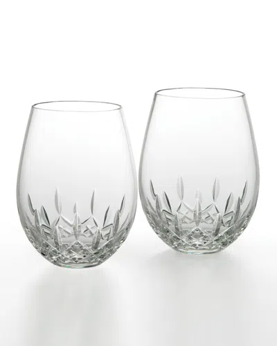 Waterford Crystal Lismore Nouveau Stemless Deep Red Wine Glasses, Set Of 2 In White