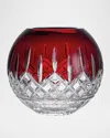 Waterford Crystal Lismore Red Rose Bowl, 8" In Red