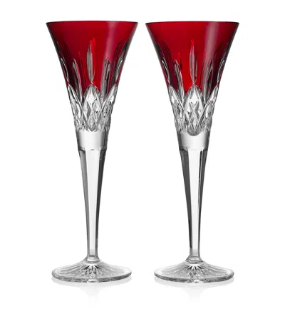 Waterford Crystal Lismore Red Toasting Flute Set Of 2