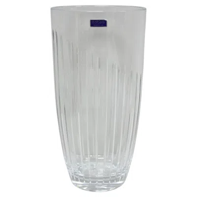 Pre-owned Waterford Crystal Marquis By Waterford 12" Tall Etched Round Lead Crystal Glass Flower Vase In Transparent