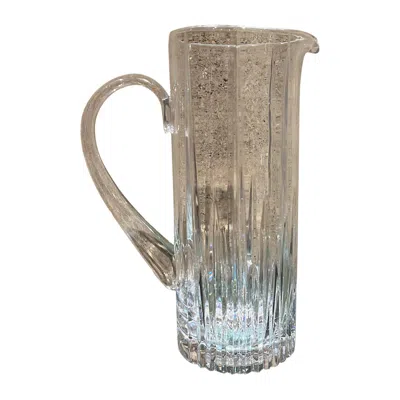 Pre-owned Waterford Crystal Mid 20th Century Sculptural Modern Cut Glass Crystal Pitcher In Gray