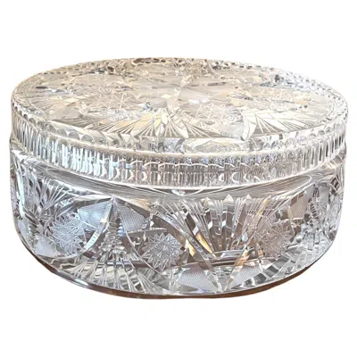 Pre-owned Waterford Crystal Mid-century 1950s Waterford Large Leaded Crystal Decorative Centerpiece In Gray