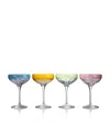 Waterford Mixology Mixed Large Coupe Crystal Glasses 280ml Set Of Four In Multi