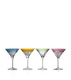 Waterford Mixology Mixed Crystal Martini Glasses 250ml Set Of Four In Multi