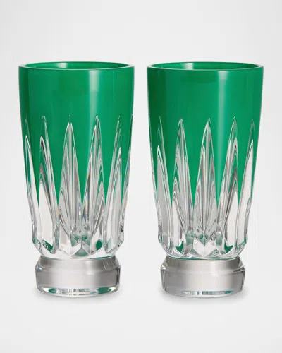 Waterford Crystal New Year Firework 1.9 Oz. Shot Glasses, Set Of 2 In Green