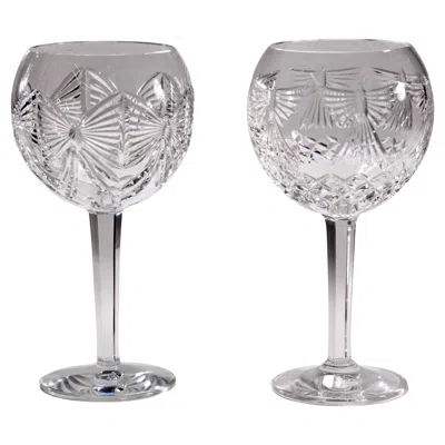 Pre-owned Waterford Crystal Pair Of Millennium Toasting Glasses, Peace And Happiness In Gray