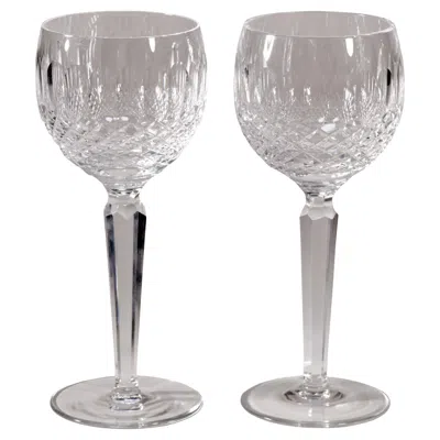Pre-owned Waterford Crystal Pair Of Waterford Vintage Colleen Hock Wine Glasses In Gray