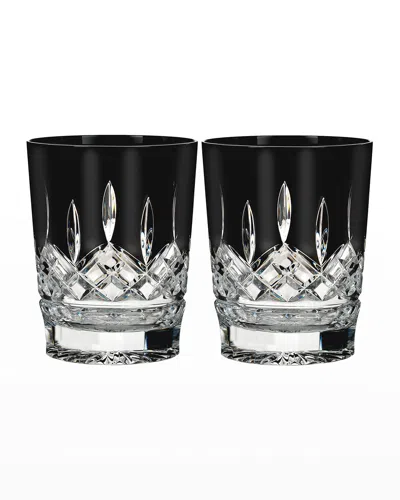 Waterford Crystal Set Of 2 Lismore Black Double Old-fashioneds