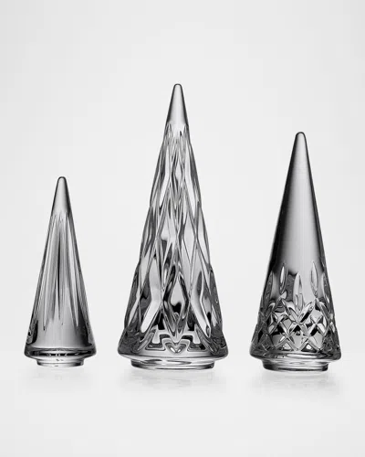Waterford Crystal Standing Crystal Christmas Trees, Set Of 3 In Gray