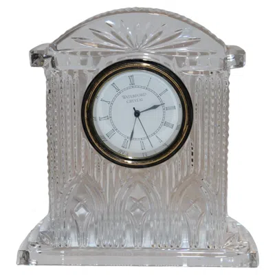 Pre-owned Waterford Crystal Table Clock In Gray