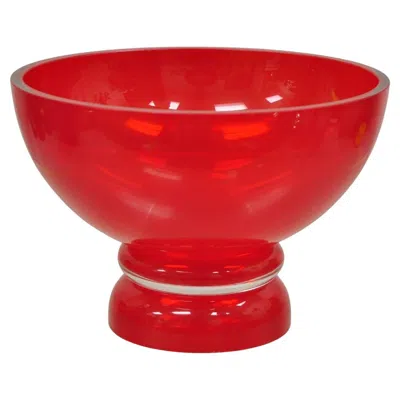 Pre-owned Waterford Crystal Vintage Marquis Waterford Red Tango Footed Modern Bowl