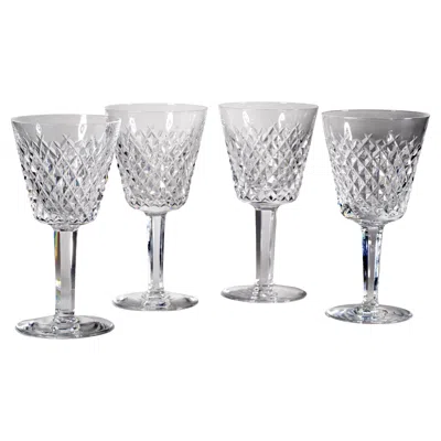 Pre-owned Waterford Crystal Vintage Waterford Alana Crystal Wine Glasses, Set Of 4 In Gray