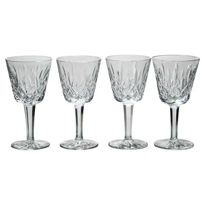 Pre-owned Waterford Crystal Vintage Waterford Lismore Crystal Wine Claret Glasses, Set Of 4 In Red