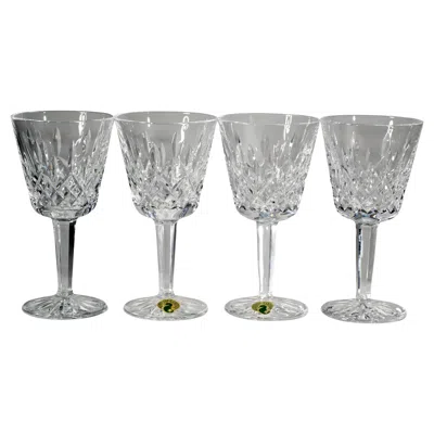 Pre-owned Waterford Crystal Vintage Waterford Lismore Crystal Wine Glasses, Set Of 4 In Gray
