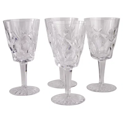 Pre-owned Waterford Crystal Vintage Waterford Set Of 4 Water Glasses Ashling In Gray