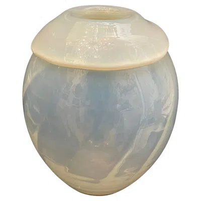 Pre-owned Waterford Crystal Wonderful Modern Waterford Evolution Large Optic Opal Opalescent Art Glass Vase In Transparent