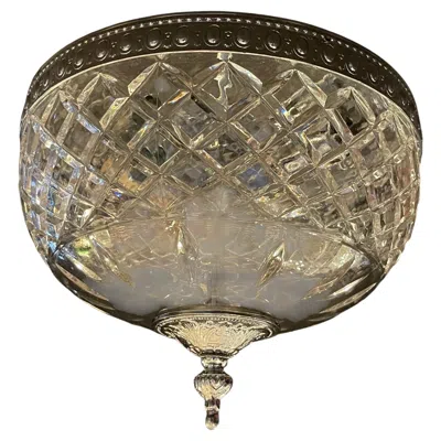 Pre-owned Waterford Crystal Wonderful Vintage Elegant  Flush Mount Ceiling Fixture In Brown