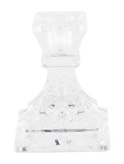 Pre-owned Waterford Cut Crystal Candle Holder In Transparent