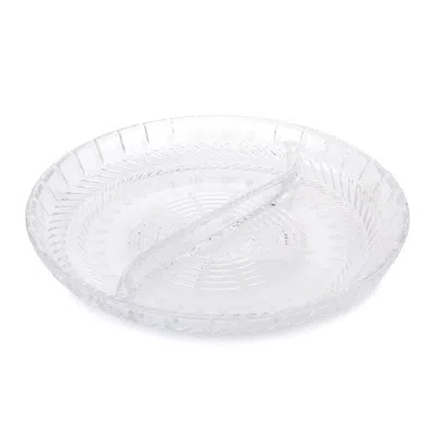 Waterford Divided Crystal Dish By  In White