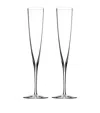 Waterford Elegance Set Of 2 Fine Crystal Champagne Trumpet Flutes In Clear