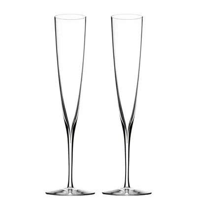 WATERFORD ELEGANCE CHAMPAGNE TRUMPET FLUTESSET OF 2
