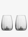 Waterford Elegance Optic Set Of 2 Lead Crystal Stemless Wine Glasses