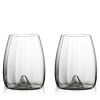 Waterford Elegance Optic Set Of 2 Lead Crystal Stemless Wine Glasses