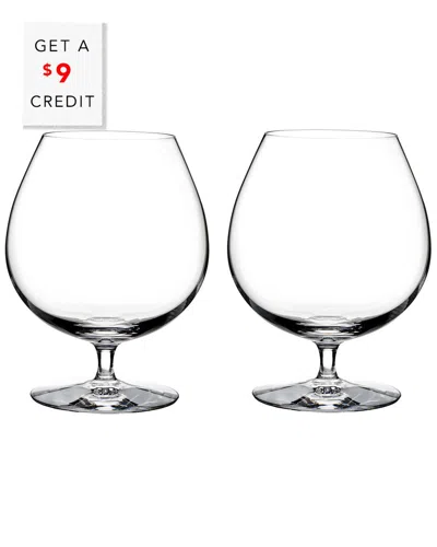 WATERFORD WATERFORD ELEGANCE SET OF 2 BRANDY GLASSES WITH $9 CREDIT