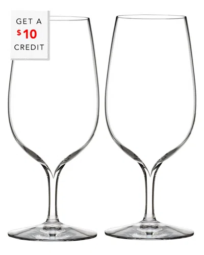 Waterford Elegance Set Of 2 Water Glasseswith $10 Credit In Transparent