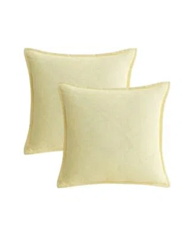 Waterford Faux Linen Plush 2 Pack Decorative Pillows In Yellow