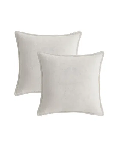Waterford Faux Linen Plush 2-pack Decorative Pillow Set, 20" X 20" In White