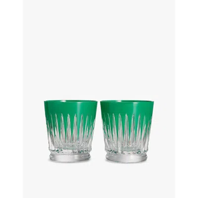 Waterford Firework New Year's Pair Of Crystal-glass Tumbler Glasses 10.1cm In Green