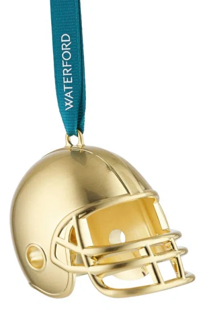 Waterford Footballl Helmet Ornament In Gold