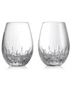 Waterford Set Of 2 Lismore Essence Stemless Red Wine Glasses