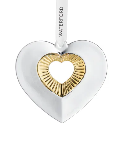 Waterford Gilded Heart Tree Decoration In Transparent