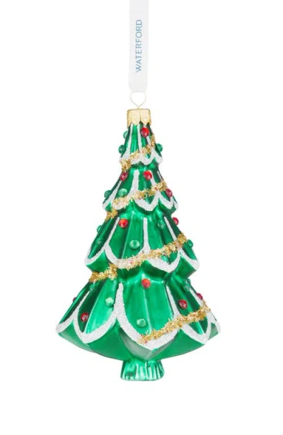 Waterford Holiday Heirlooms Christmas Tree Glass Ornament In Green