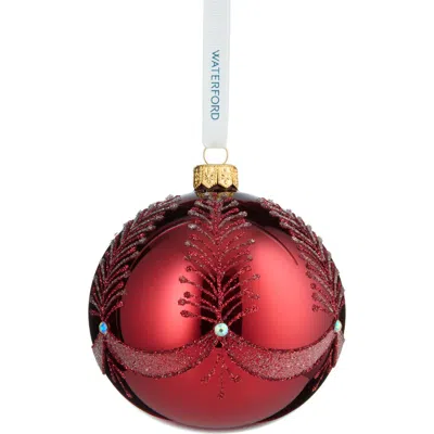 Waterford Holiday Heirlooms Red Bauble Glass Ornament