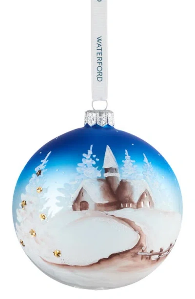 Waterford Holiday Heirlooms Winter Scene Ornament In Blue