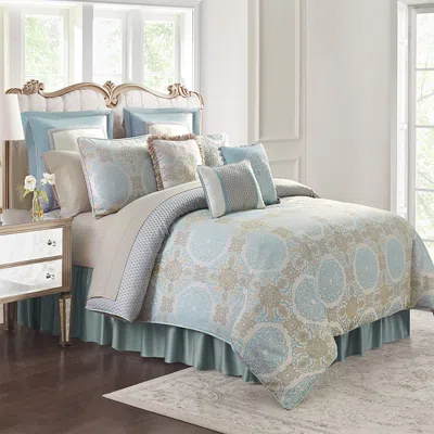 Waterford Jonet 6 Piece Comforter Set, King In Green